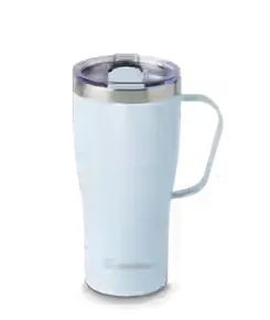 Holiday Stainless Steel Travel Mug - Glossy Shimmer Blue 20oz