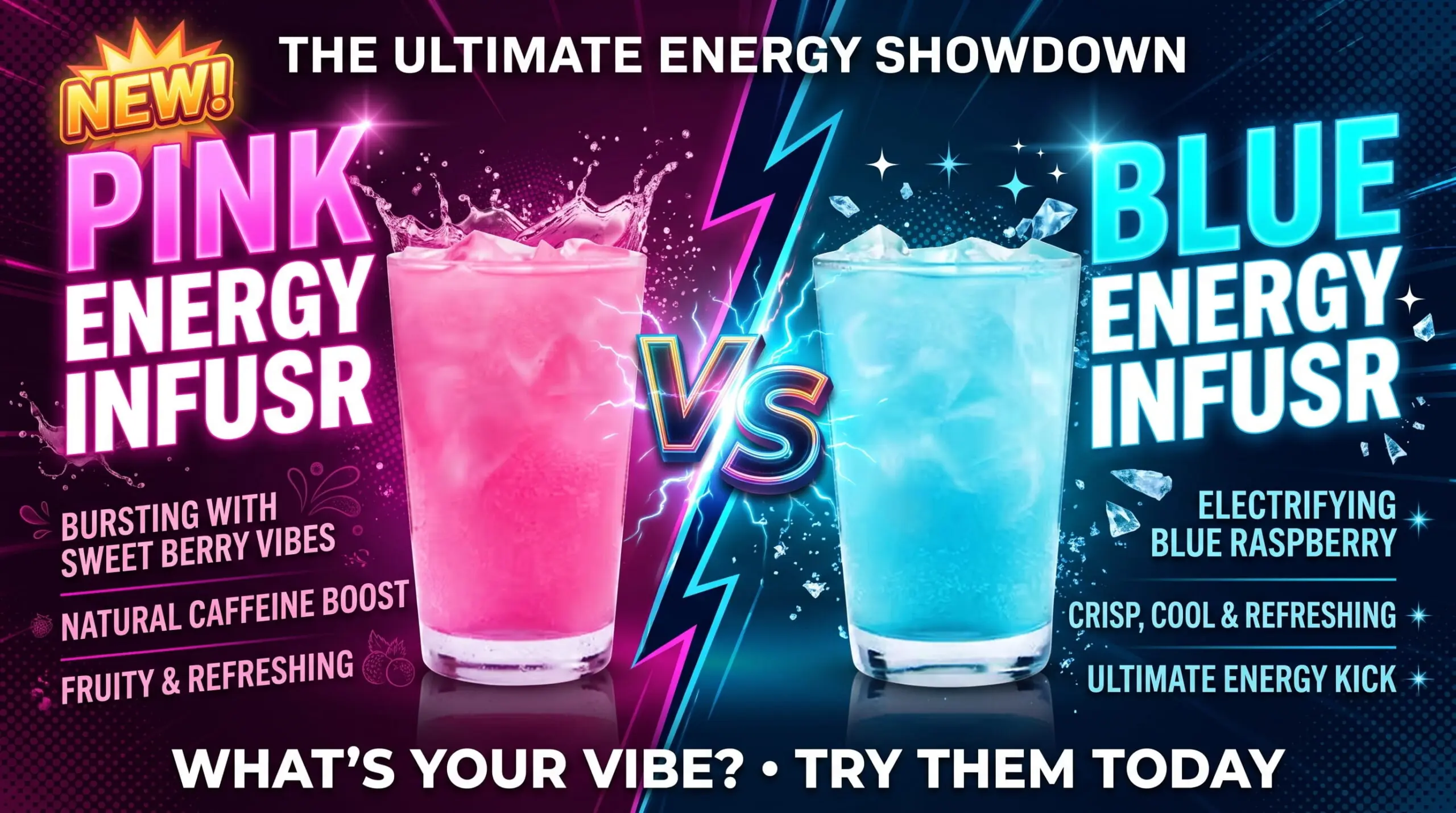 Tim Hortons Pink Energy Infusr vs Blue Energy Infusr